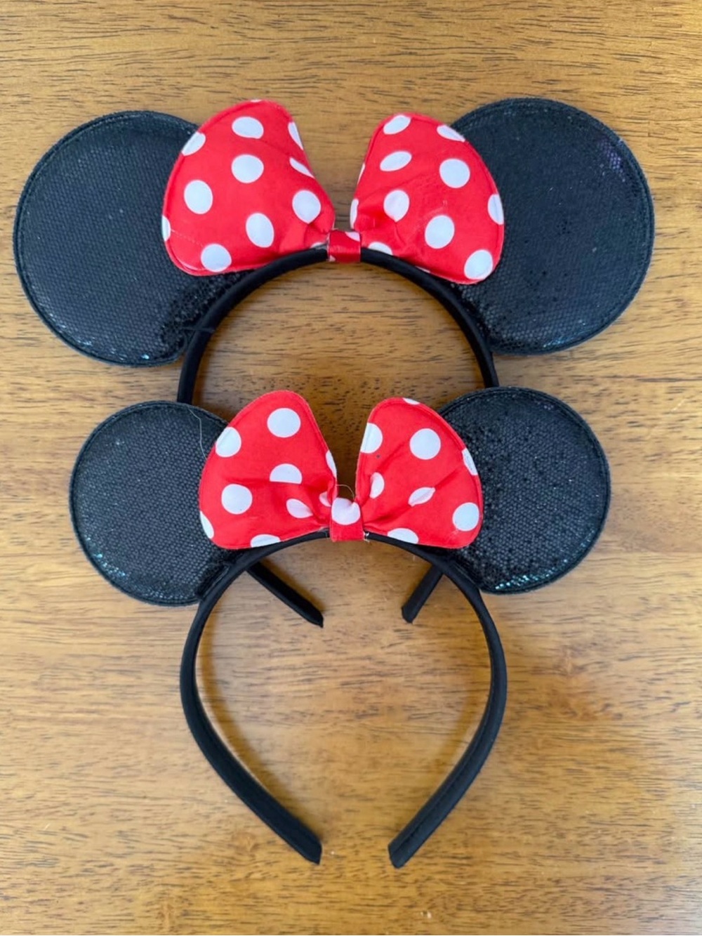 Polka Dot Disney Minnie Mouse Ears Headband - Red & Black